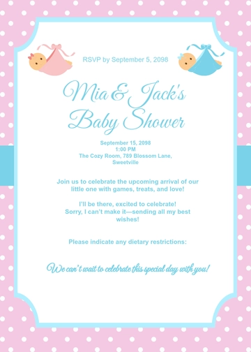 Free RSVP Card for Baby Shower Invitation Template to Edit Online