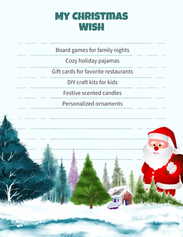 Free Christmas List Ideas Template to Edit Online