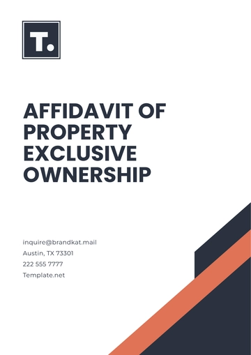 Free Affidavit of Property Exclusive Ownership Template to Edit Online