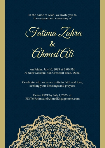 Free Muslim Engagement Invitation Template to Edit Online