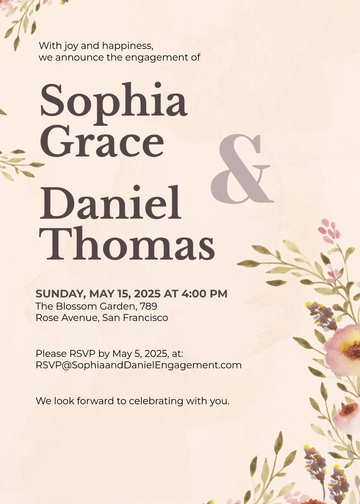 Free Floral Engagement Invitation Template to Edit Online
