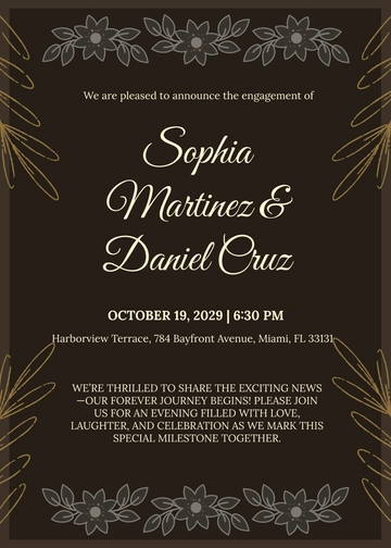 Free Editable Engagement Invitation Template to Edit Online
