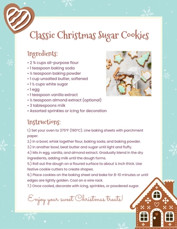 Free Printable Christmas Cookie Template to Edit Online
