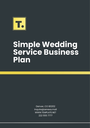 Free Simple Wedding  Service Business Plan Template to Edit Online