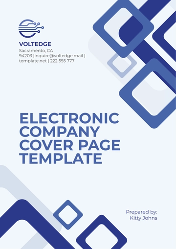 Free Electronic Company Cover Page Template to Edit Online