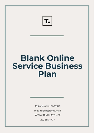 Free Blank Online Service Business Plan Template to Edit Online