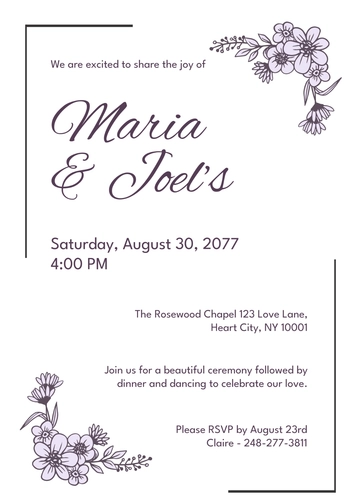 Free Wedding Invitation Template to Edit Online