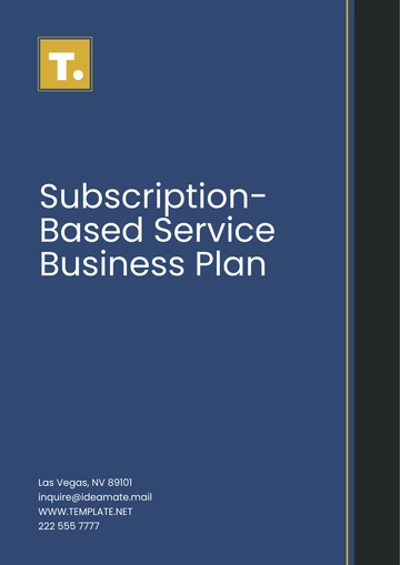 Free Subscription-Based Service Business Plan Template to Edit Online