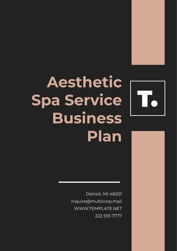 Free Aesthetic Spa Service Business Plan Template to Edit Online