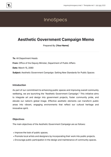 Free Aesthetic Government Campaign Memo Template to Edit Online