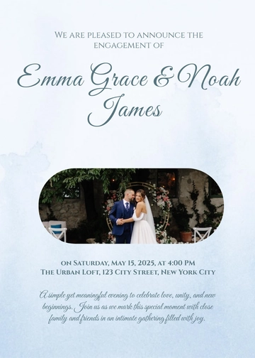 Free Minimal Engagement Invitation Template to Edit Online