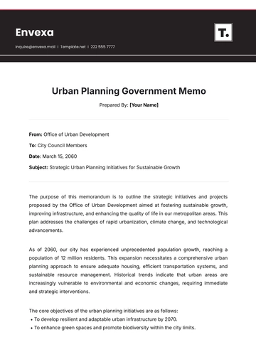 Free Urban Planning Government Memo Template to Edit Online