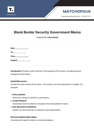Free Blank Border Security Government Memo Template to Edit Online