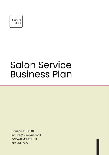 Free Salon Service Business Plan Template to Edit Online