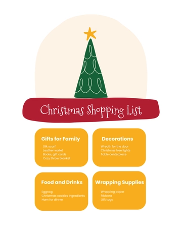 Free Christmas Shopping List Template to Edit Online