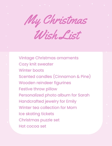 Free Aesthetic Christmas List Template to Edit Online