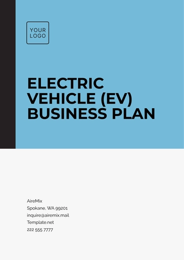Free Electric Vehicle (EV) Business Plan Template to Edit Online