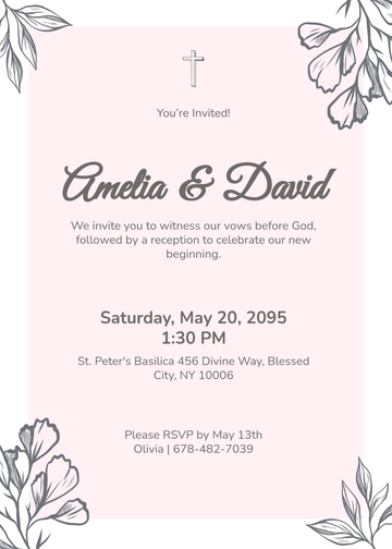 Free Catholic Wedding Invitation Template to Edit Online