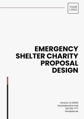 Free Emergency Shelter Charity Proposal Design Template to Edit Online