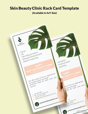 Skin Beauty Clinic Rack Card Template