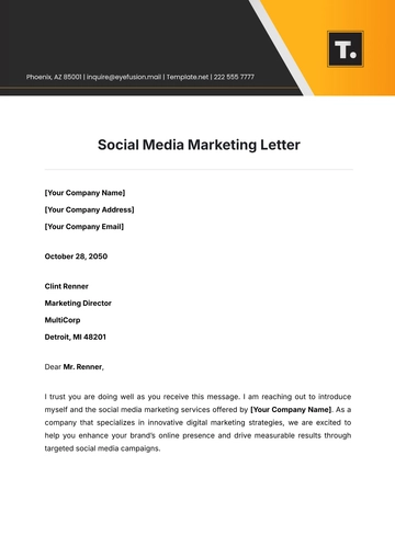 Free Social Media Marketing Letter Template to Edit Online