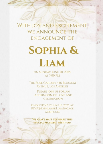 Free Blush Engagement Invitation Template to Edit Online