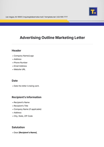 Free Advertising Outline Marketing Letter Template to Edit Online