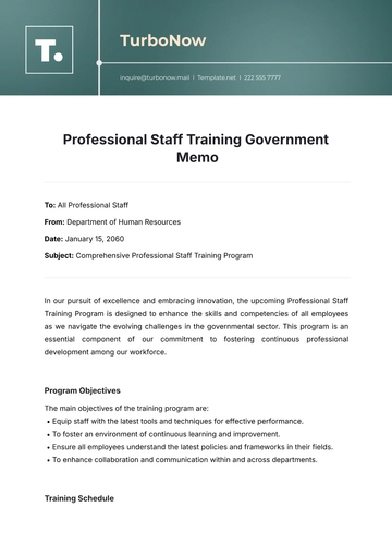 Free Professional Staff Training Government Memo Template to Edit Online