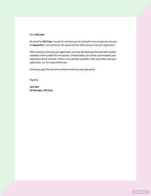 Job Rejection Letter