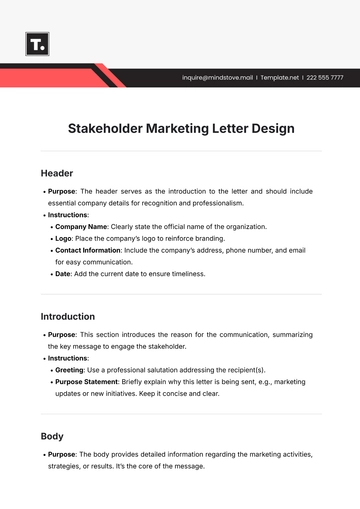 Free Stakeholder Marketing Letter Design Template to Edit Online