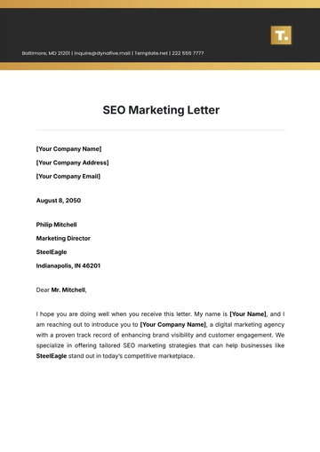 Free SEO Marketing Letter Template to Edit Online
