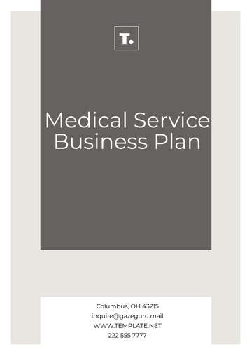 Free Medical Service Business Plan Template to Edit Online