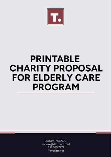 Free Printable Charity Proposal for Elderly Care Program Template to Edit Online