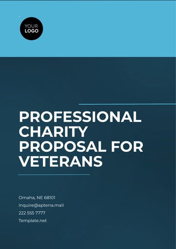 Free Professional Charity Proposal for Veterans Template to Edit Online