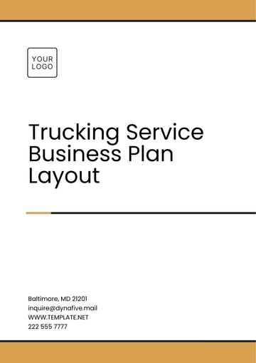 Free Trucking Service Business Plan Layout Template to Edit Online