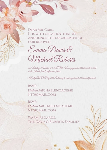 Free Aesthetic Engagement Invitation Letter Template to Edit Online