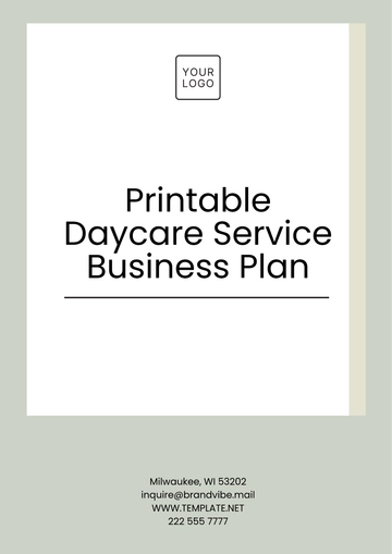 Free Printable Daycare Service Business Plan Template to Edit Online