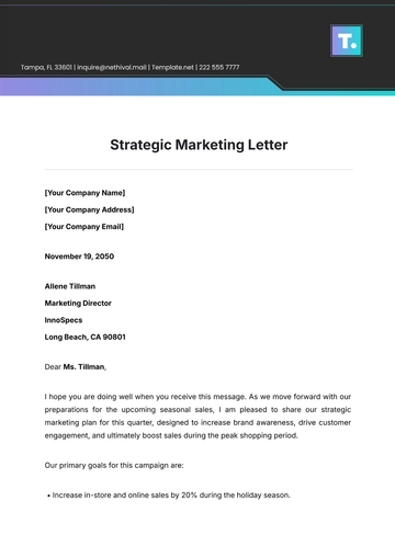 Free Strategic Marketing Letter Template to Edit Online