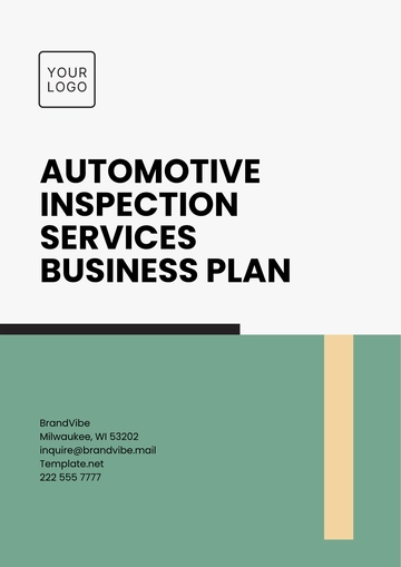 Free Automotive Inspection Services Business Plan Template to Edit Online