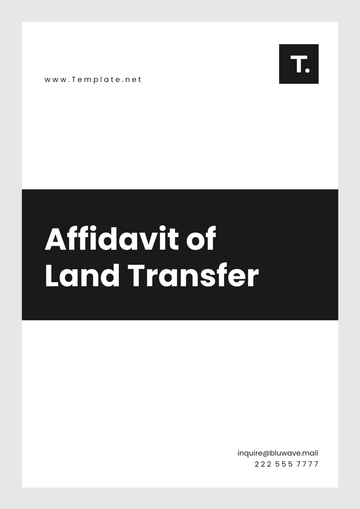 Free Affidavit of Land Transfer Template to Edit Online