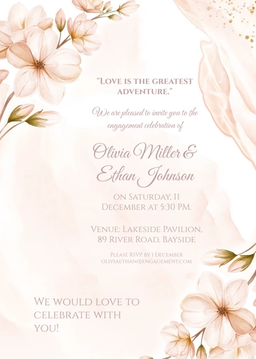 Free Engagement Invitation with Quote Template to Edit Online