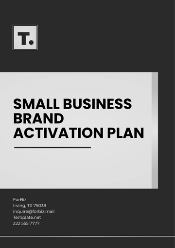 Free Small Business Brand Activation Plan Template to Edit Online