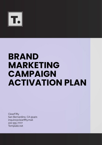 Free Brand Marketing Campaign Activation Plan Template to Edit Online