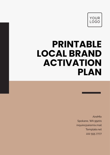 Free Printable Local Brand Activation Plan Template to Edit Online
