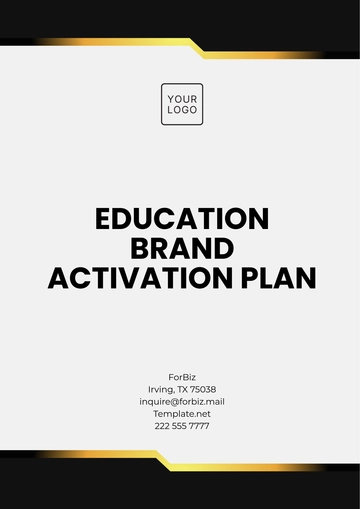 Free Education Brand Activation Plan Template to Edit Online