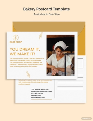 Bakery Postcard Template