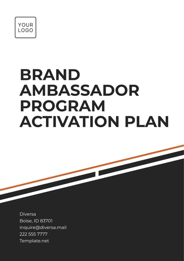 Free Brand Ambassador Program Activation Plan Template to Edit Online