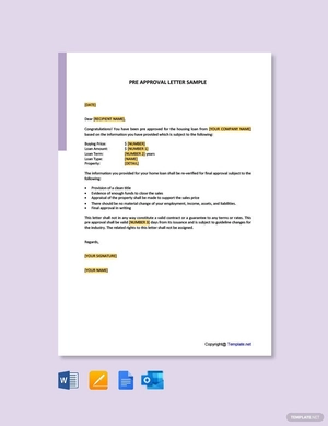 Pre Approval Letter Sample