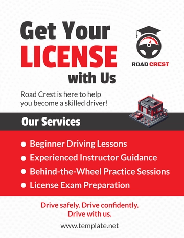 Free Driving School Flyer Template to Edit Online