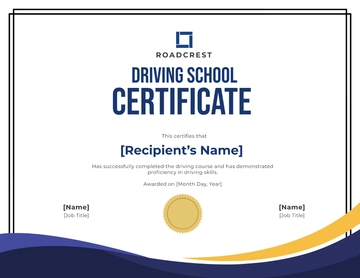 Free Driving School Certificate Template to Edit Online